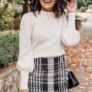 Pink Lily Future Is Yours Beige Sweater